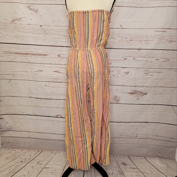 Drew striped tube top jumpsuit with leg slits - Picture 8 of 15